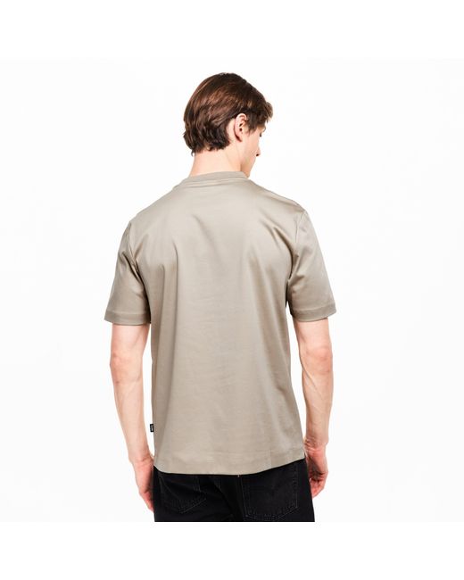 Boss Gray Taut Minimalist Design T-Shirt With Logo Detail for men