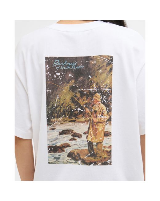 Barbour White Kirby Graphic T-Shirt