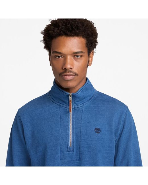 Timberland Blue 1/4 Zip Fleece for men