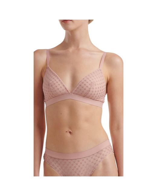Wolford Pink Sheer Lace Non-Wired Triangle Bralette