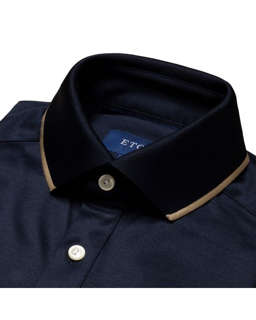 Eton of Sweden Blue Filo Di Scozia Polo Shirt Slim Fit for men