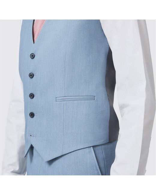 Twisted Tailor Blue Ellroy Slim Waistcoat for men