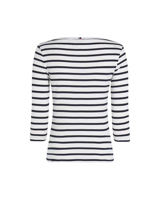 Tommy Hilfiger White Cody Slim Boat Neck Long-Sleeve T-Shirt