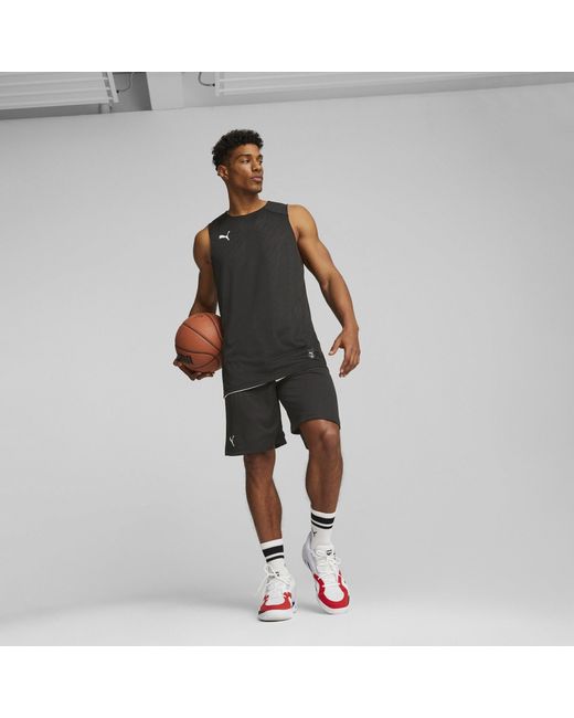 PUMA Black Hoops Team Practice Basketball Shorts for men