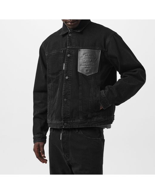 DSquared² Black Logo Patch Denim Jacket for men
