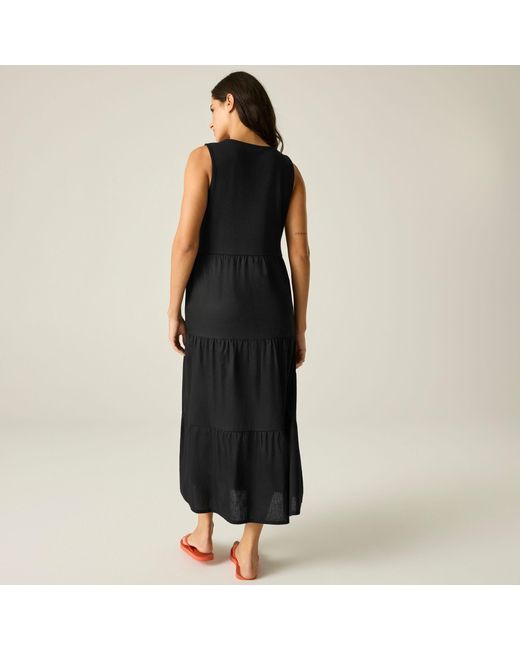 Regatta Black Tarise Tiered Midi Stretch Dress