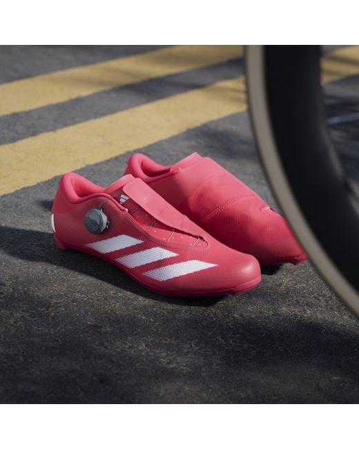 Adidas Red Tempo Stripes Boa Road Cycling Shoes for men