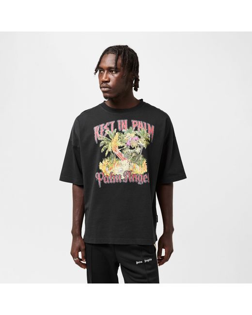 Palm Angels Black Oversized T-Shirt for men