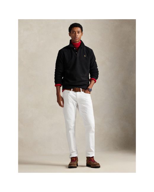 Polo Ralph Lauren Black Quarter Zip Fleece Pullover for men