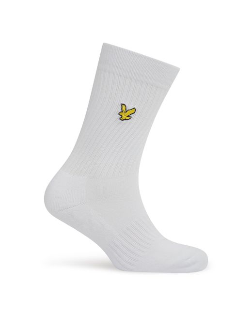 Lyle & Scott White 3-Pack Logo Socks for men
