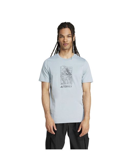 Adidas Blue Terrex Graphic T-Shirt for men