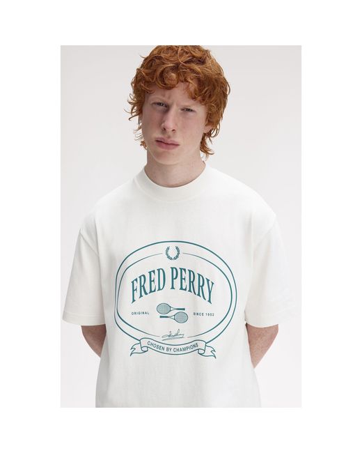 Fred Perry White Champions Regular Fit T-Shirt for men