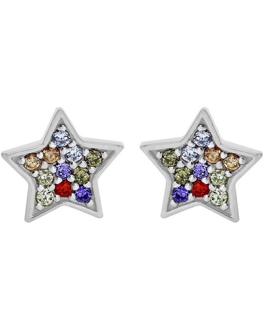 Be You Blue Sterling Multi-coloured Cz Star Studs