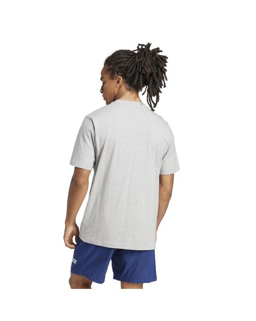 Adidas Gray Essentials Single Jersey Logo T-Shirt for men