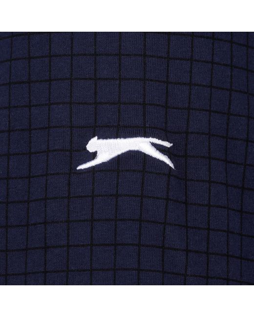 Slazenger 1881 Blue Check Golf Polo for men