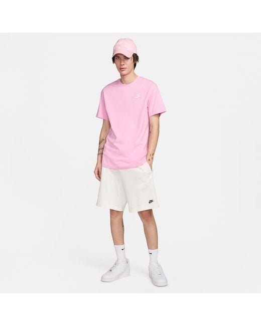 Nike Pink Sportswear Club T-Shirt for men