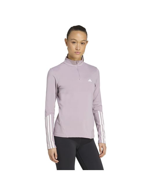 Adidas Purple Long-Sleeve Performance Gym Top