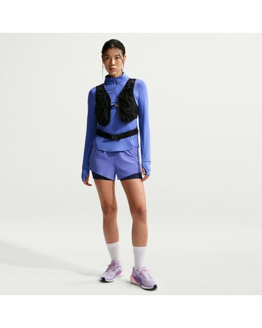 Nike Blue Swift Dri-Fit Uv 1/4-Zip Running Top