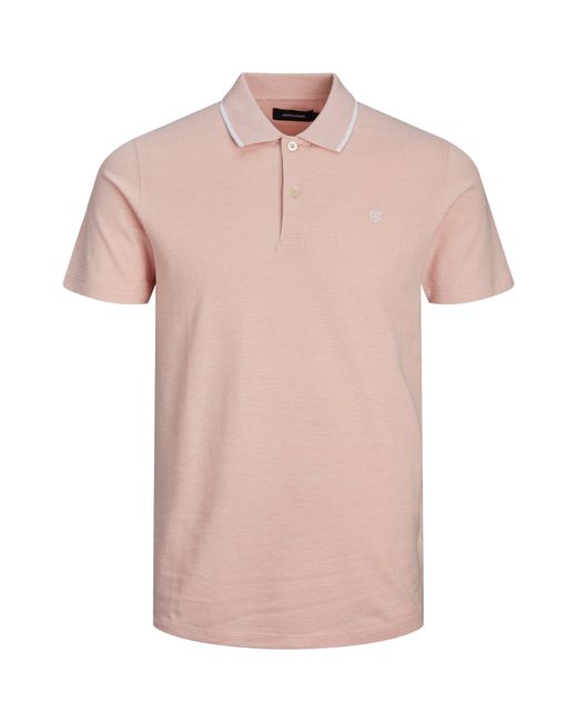 Jack & Jones Pink And Short Sleeve Regular Fit Polo Shirt for men