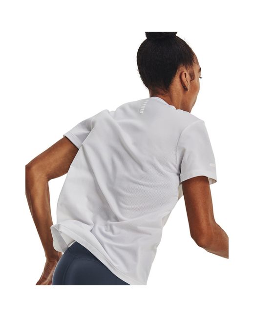 Under Armour White Seamless Stride Short-Sleeve Performance Running Top