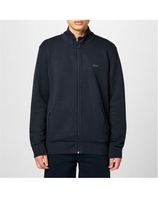 Boss Blue Skaz Curved Fleece Jacket for men