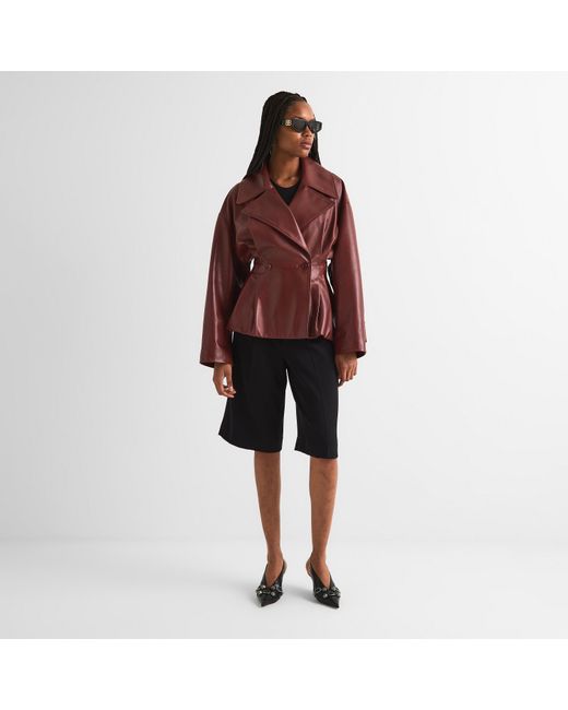 Balenciaga Purple Leather Jacket