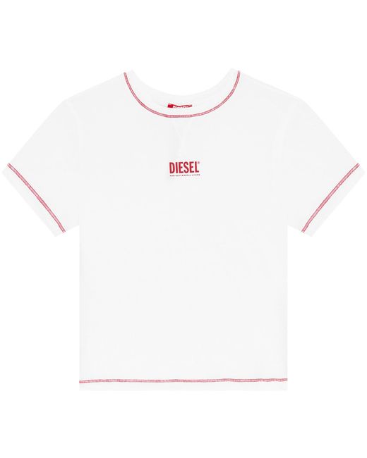 DIESEL White Dj Uftee-Maddie Crop T-Shirt