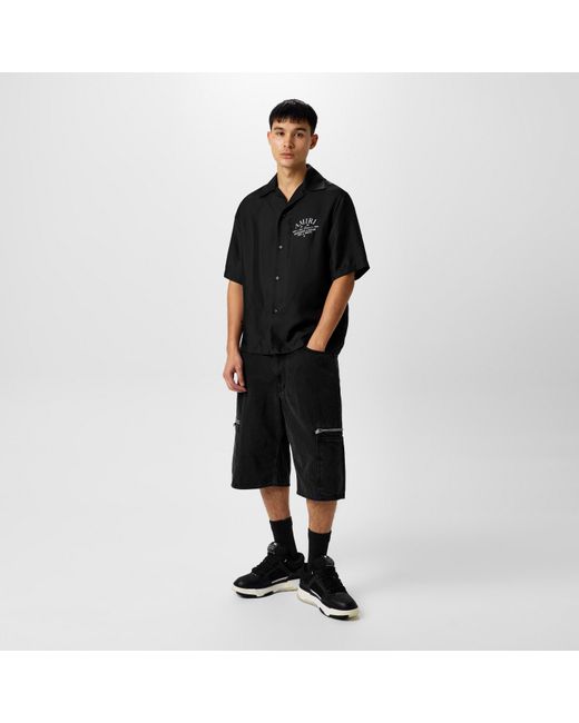 Amiri Black Silk Art District Shirt for men