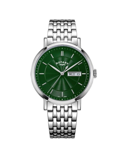 Rotary Green Heritage Dial Ss Bracelet Watch for men