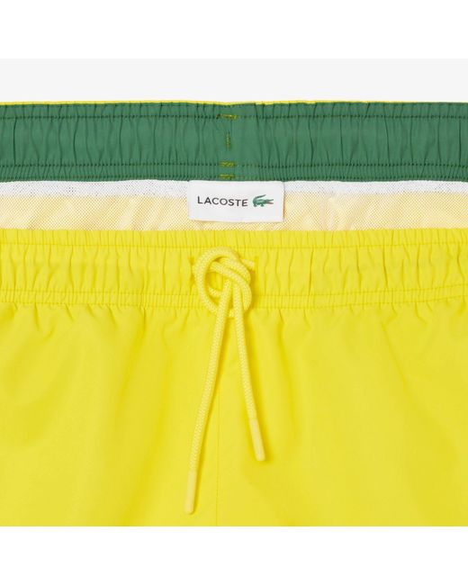Lacoste Yellow Taff Swim Shorts for men