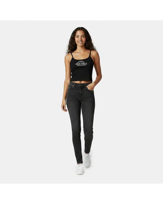 Jack Wills Black Double Strap Vest
