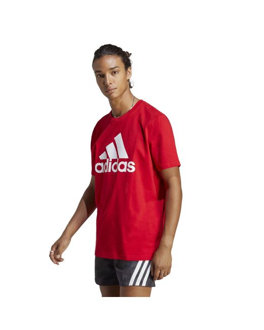 Adidas Red Graphic Logo T-Shirt for men