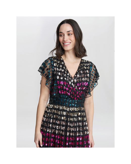 Gina Bacconi Blue Tiffany Colour Sequin Dress