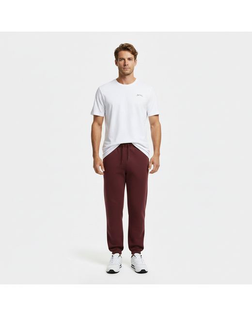 Slazenger 1881 Red Cuffed Fleece Jogging Bottoms for men