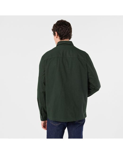 Farah Green Radley Long Sleeve Zipped Overshirt for men