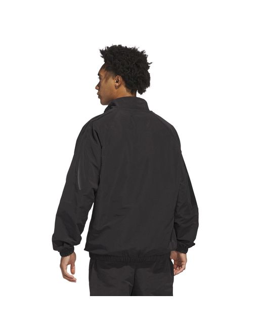 Adidas Black Basketball Half Zip Long Sleeve Windbreaker for men