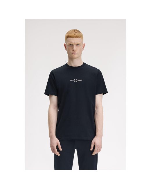 Fred Perry Blue Short Sleeve Twin Tipped Polo Shirt for men