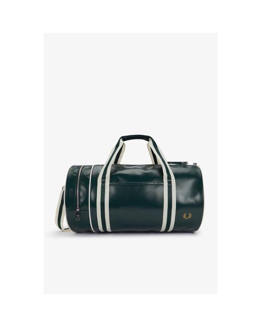 Fred Perry Green Classic Barrel Bag for men