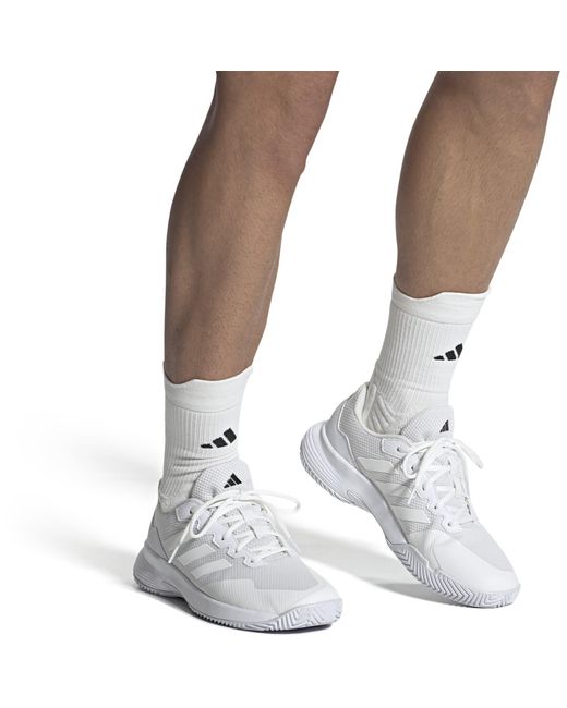 Adidas White Gamecourt Tennis Shoes for men