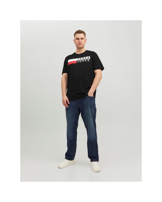 Jack & Jones White Short Sleeve Logo T-Shirt Plus Size for men