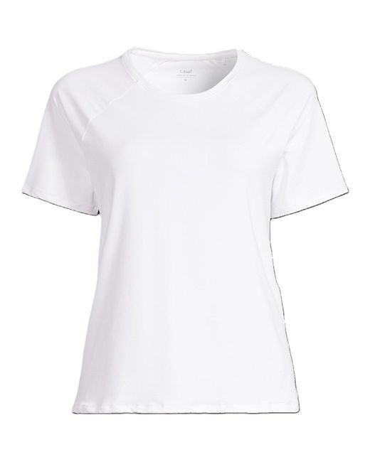 Casall White Short-Sleeve Performance Gym Top