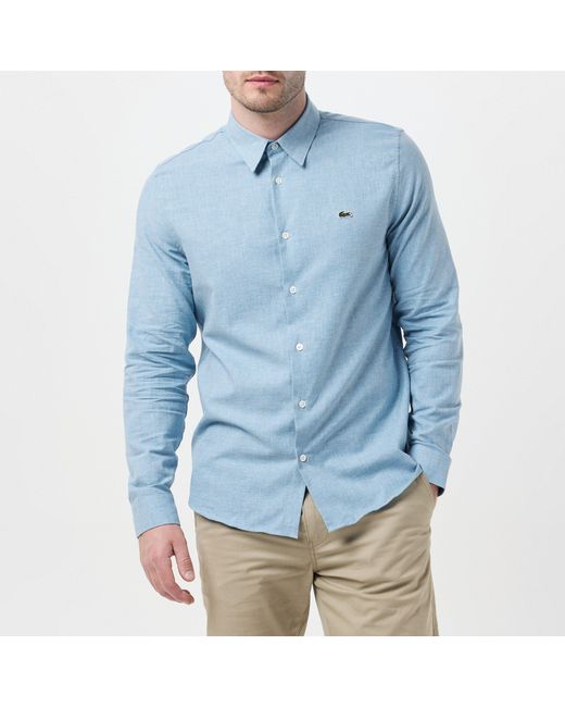 Lacoste Blue Long Sleeve Plain Shirt for men