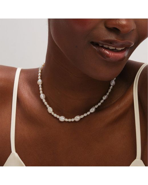 Jon Richard Metallic Plated Real Freshwater Pearl Necklace