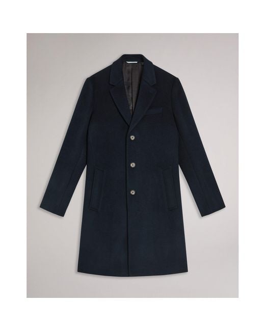 Ted Baker Blue City Overcoat for men
