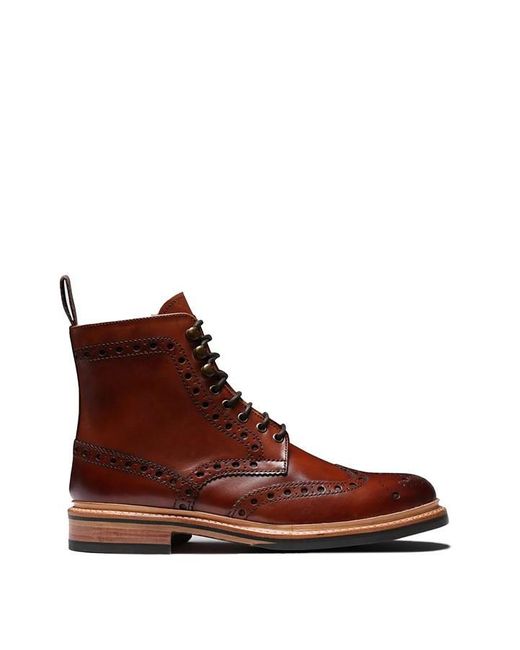 GRENSON Brown Fred Brogue Boot for men