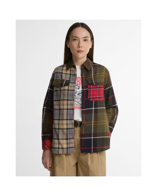 Barbour Gray Patchworkplaid Flannel Shirt