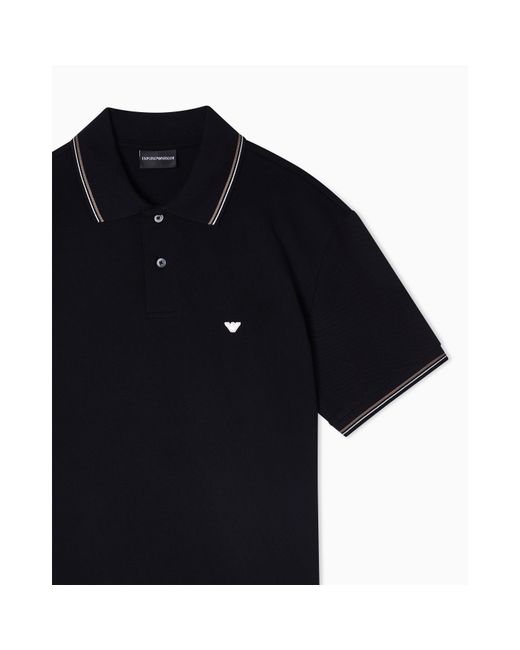 Emporio Armani Black Short Sleeve Polo Shirt for men