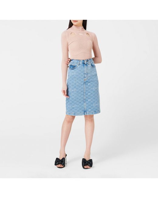 Off-White c/o Virgil Abloh Blue Holy Ts Meteor Knit Top, Knitwear