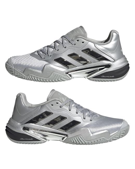 Adidas Gray Barricade 13 Edition Tennis Shoes for men