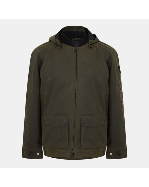 Lyle & Scott Green Wax Bomber Jacket for men